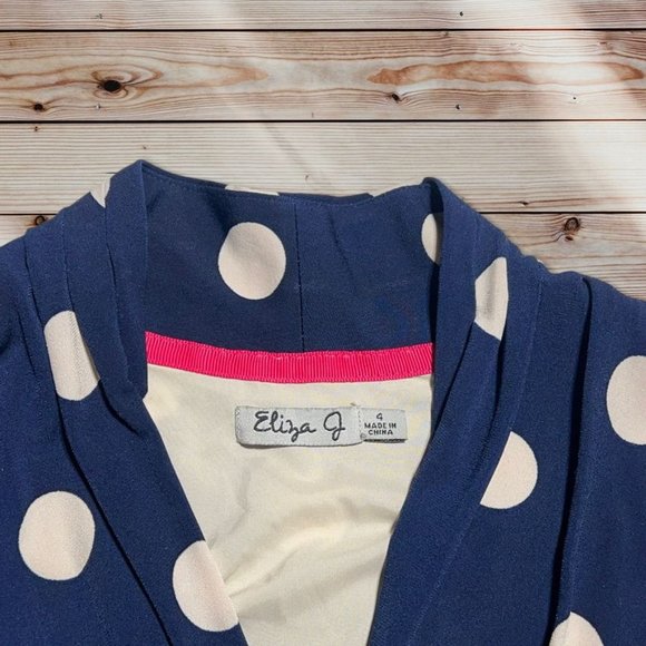 Eliza J Polka Dot Wrap Dress Size 4 - Picture 4 of 7